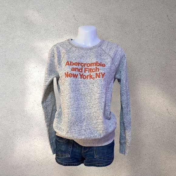 ABERCROMBIE & FITCH GREY & ORANGE SWEATSHIRT - Picture 1 of 2